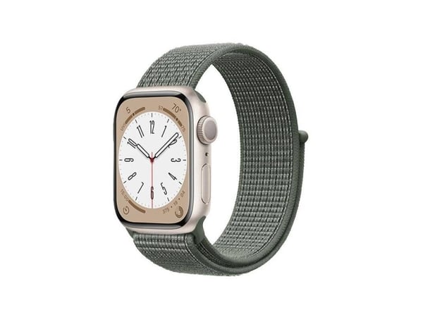 Crong CRG-44NLB-MGN, Klokkereim, Apple, Apple Watch Series 1/2/3/4/5/6/7/8/9/SE/ULTRA/ULTRA 2, Nylon, Grønn