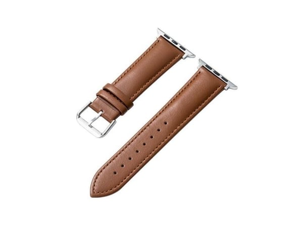 Crong Noble Band - Apple Watch ekte skinnrem 42/44/45/49 mm (Mokka)