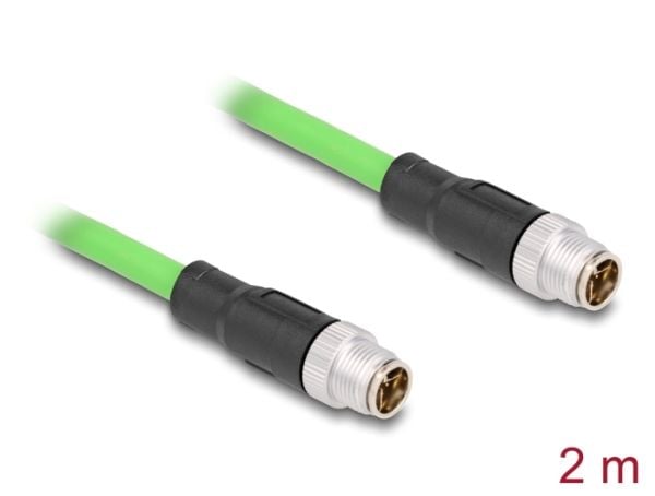 DeLOCK 80437, 2 m, SF/UTP (S-FTP), M12, M12, M12