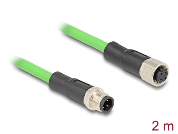 DeLOCK 80407, 2 m, SF/UTP (S-FTP), M12, M12, M12