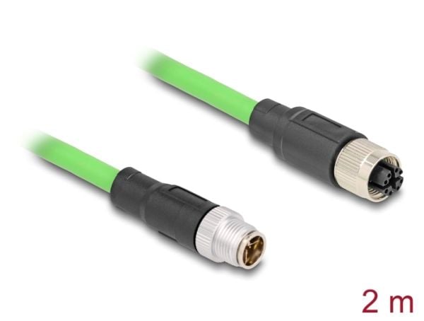 DeLOCK 80432, 2 m, SF/UTP (S-FTP), M12, M12, M12