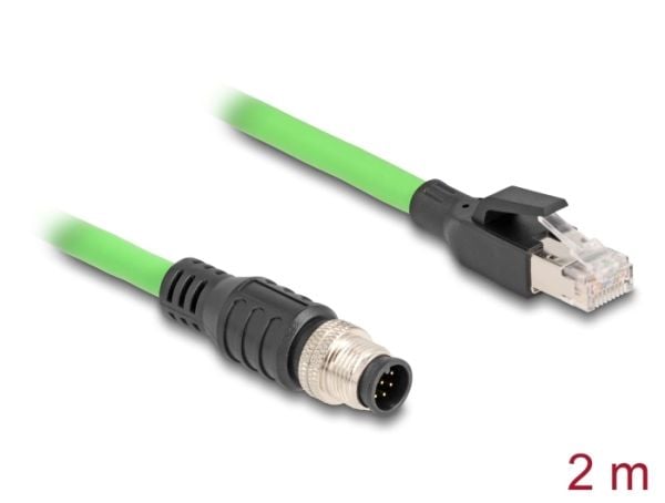 DeLOCK 80422, 2 m, SF/UTP (S-FTP), M12, RJ-45