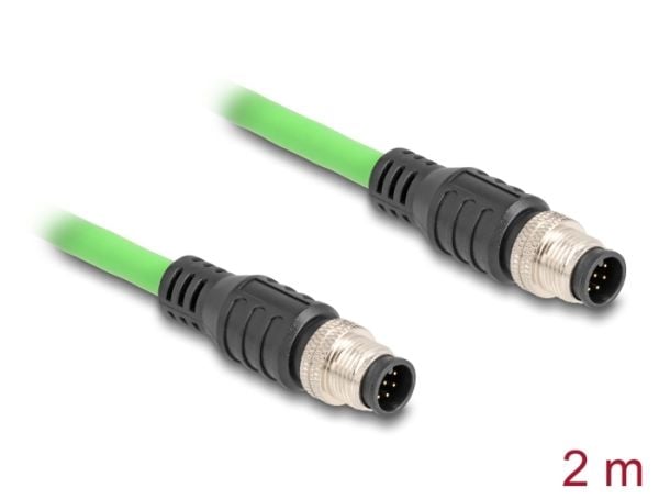DeLOCK 80412, 2 m, SF/UTP (S-FTP), M12, M12, M12
