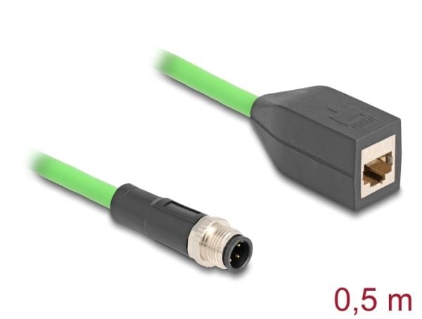 DeLOCK 60571, 0,5 m, SF/UTP (S-FTP), M12, RJ-45