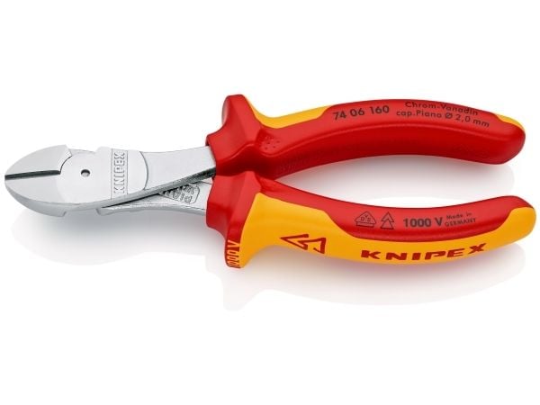 Knipex 74 06 160, Diagonal tang, Kromvanadiumstål, Plast, Oransje, Rød, 160 mm, 215 g