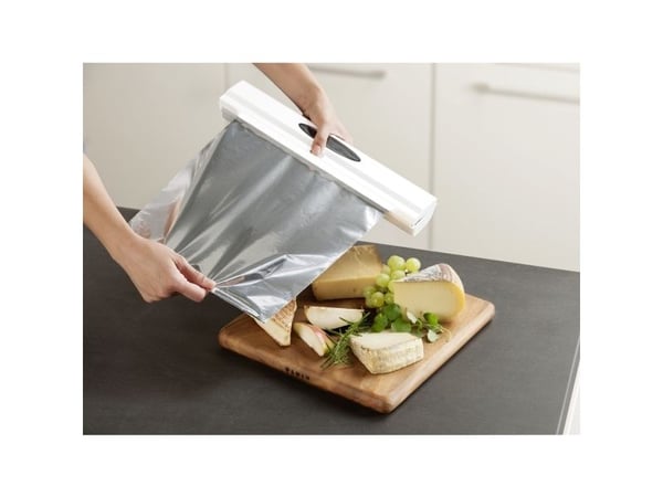 WENKO 86674100, Håndholdt plastfoliedispenser, Aluminiumsfolie, Hvit, 380 mm, 67 mm, 52 mm