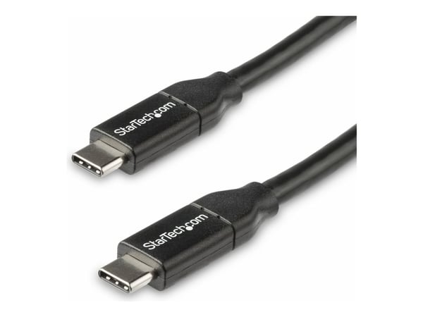 StarTech USB C to USB C Cable - 1.5 ft / 0.5m - 5A PD - White - USB 2.0 - USB-IF Certified - USB Type C Cable - USB C Charging Cable (USB2C5C50CM) ...