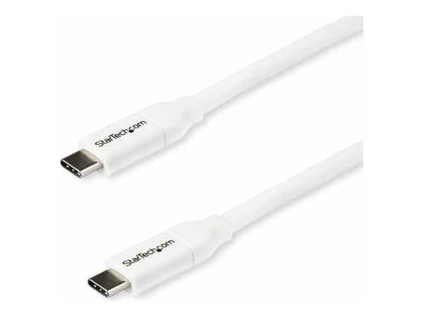 StarTech.com USB C - USB C -kaapeli - 6 ft / 2m - 5A PD - M/M - Valkoinen - USB 2.0 - USB-IF Certified - USB Type C -kaapeli - USB C -latauskaapeli...