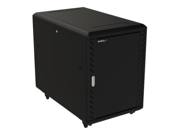 StarTech.com 15U 19" Server Rack Cabinet, 4 Post Adjustable Depth (6-32") Locking Knock Down Network/Computer Equipment Enclosure, Mobile with Glas...