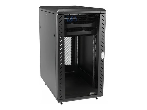 Startech 18U 19" Server Rack Cabinet, 4 Post Adjustable Depth (6-32")Locking Knock Down Network/Computer Equipment Enclosure, Mobile with Glass Doo...