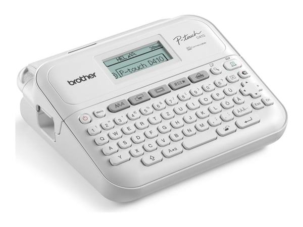 Brother P-Touch PT-D410 - Etikettmaker - S/H - termotransfer - 18 mm bredde - 180 dpi - inntil 20 mm/sek - USB - kutter - speilutskrift, vertikal u...