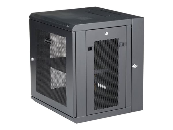StarTech.com RK12WALHM, Seinään asennettava laitekehikko, 12U, 90 kg, Näppäinlukko, Tehostunut kaapelinhallinta, 28,9 kg
