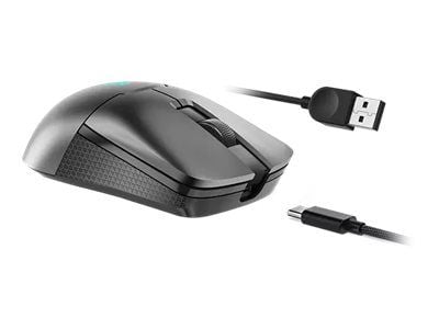 Lenovo Legion M600s - Mus - Qi - høyre- og venstrehåndet - optisk - 6 knapper - trådløs, kablet - 2.4 GHz, USB-C, Bluetooth 5.0 - steingrå - løsvek...