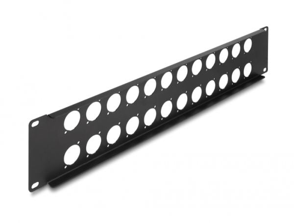 Delock - Kopplingspanel (tom) - D-typ - rackmontering - svart - 2U - 19" - 24 portar