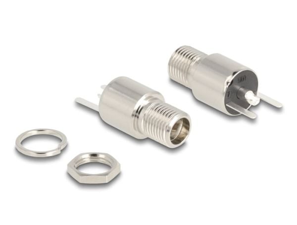 Delock - Strømkontakt - DC-jack 5,5 mm x 12 mm (ID: 2,5 mm) (hunn) skott - DC 20 V - 9 A