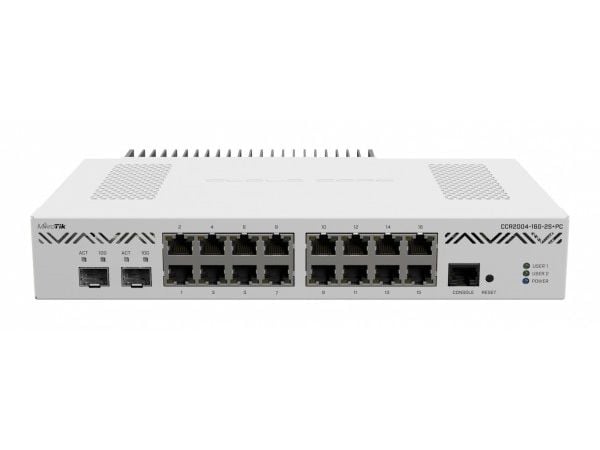 Mikrotik CCR2004-16G-2S+PC, Nopea Ethernet, Valkoinen