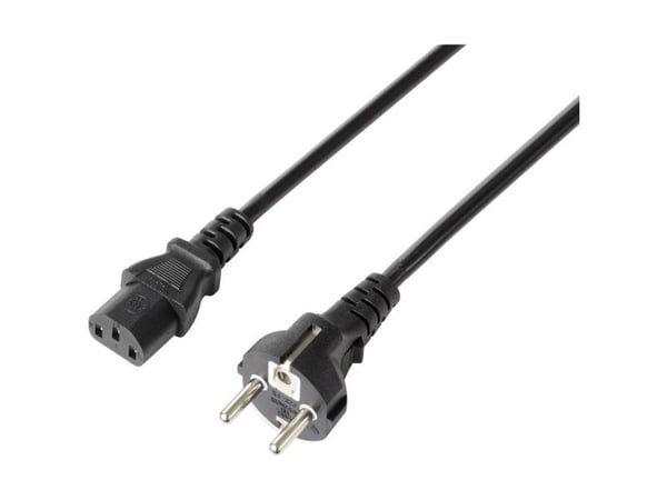 Conrad SY-5243890 IEC-liitäntäkaapeli musta 5,00 m, 5 m, CEE7/4, C13 forbinder, H05VV-F 3G 1, 230 V, 10 A