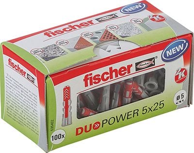 Fischer DUOPOWER 5 x 25 LD, Pyöreä, Muovi, 2,5 cm, 5 mm, 3,5 cm, 100 kpl