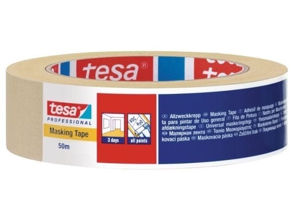 Tesa papirmaskeringstape 50 m x 30 mm standard beige 04323