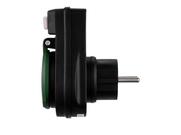 REV Ritter Adapteri kytkimellä IP44 musta-vihreä 0020190502