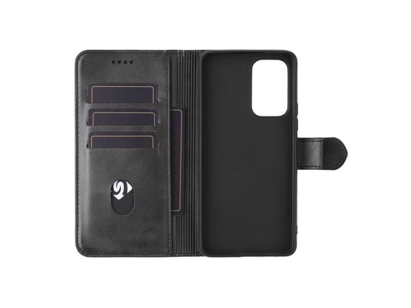 eSTUFF WALES - Flipomslag til mobiltelefon - polyuretan (PU) - sort - for Samsung Galaxy A53 5G