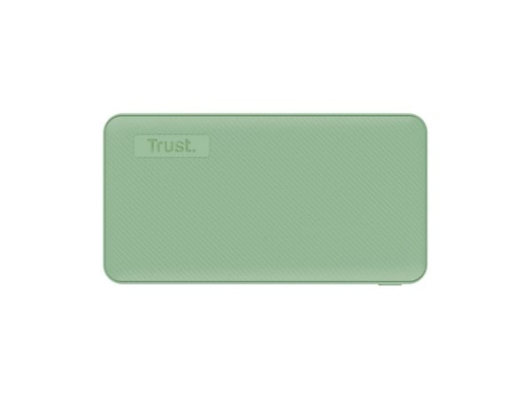 Trust Primo Ultra-thin - Strømbank - 10000 mAh - 37 Wh - 3 A - Fast Charge - 3 utgangskontakter (USB, USB-C) - på kabel: Micro-USB - grønn