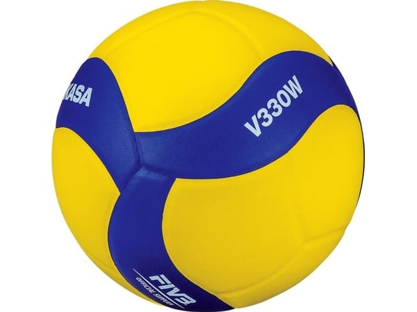 MIKASA V330W, Blå, Hvit, Gult, Nylon, Innendørs, FIVB, Mønster, 1 stykker