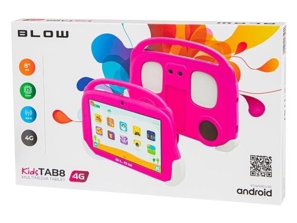 Tabletti KidsTAB8 4G BLOW 4/64GB vaaleanpunainen + kotelo
