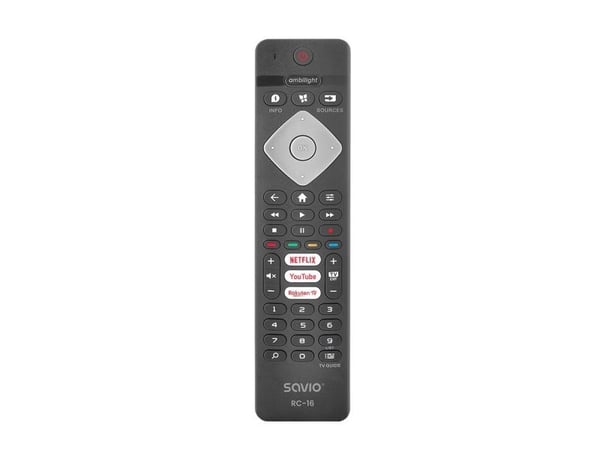 Savio RC-16, TV, TV-viritin, TV-sovitin, IR langaton, Painikkeet, Musta