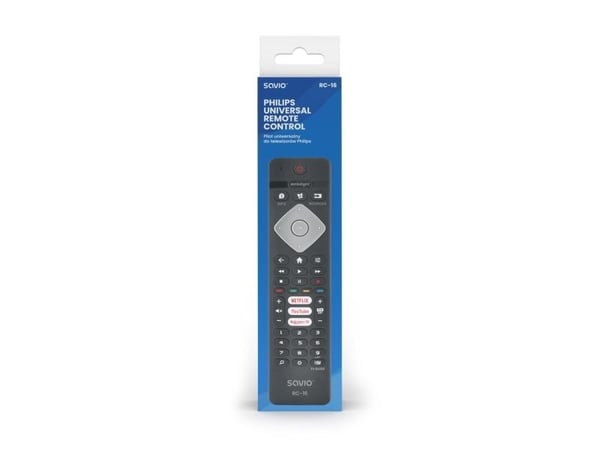 Savio RC-16, TV, TV-viritin, TV-sovitin, IR langaton, Painikkeet, Musta