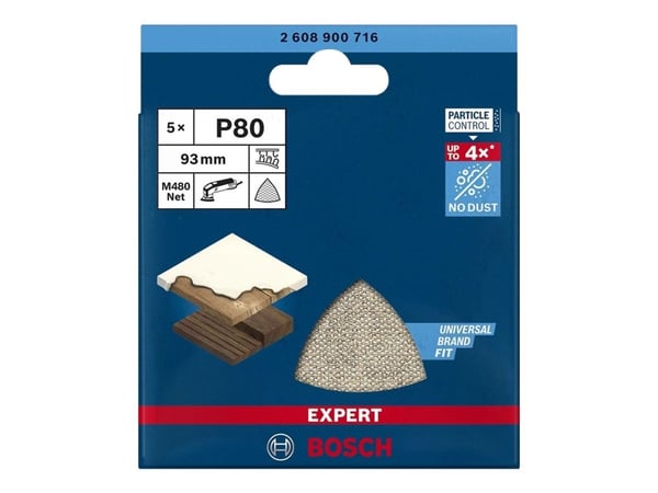 Bosch tarvikkeet EXPERT M480 2608900716 Slibenet til deltasliber ulåst Kornstørrelse 80 (L x B) 93 mm x 93 mm 5 stk 5 stk