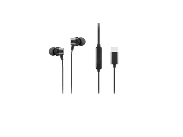 Lenovo Go - Ørepropper med mikrofon - i øret - svart - for ThinkCentre M60q Chromebox; M70s Gen 3; M70t Gen 3; ThinkPad E14 Gen 3; P15v Gen 3