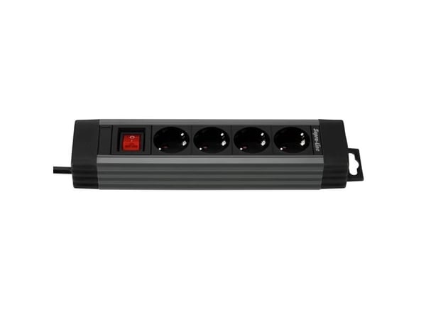REV Power strip 4-way 1.9m Supraline kytkimellä antrasiitti REV Power strip 4-way 1.9m Supraline kytkimellä antrasiitti