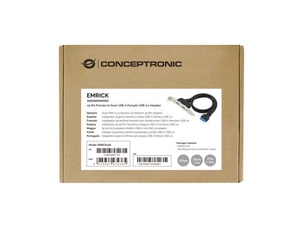 Conceptronic - USB-adapter - USB - USB 3.0 x 2 - svart