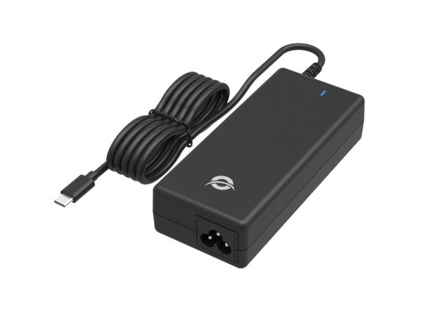 Conceptronic - Strømadapter - GaN, with built-in USB-C cable, PPS, PD 3.0 - AC 100-240 V - 100 watt - Storbritannia - grå