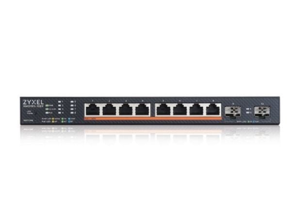 Zyxel XMG1915 Series XMG1915-10EP - Switch - administrert, NebulaFLEX-sky - L3 Lite - smart - 8 x 100/1000/2.5G (PoE++) + 2 x Gigabit SFP / 10 Giga...