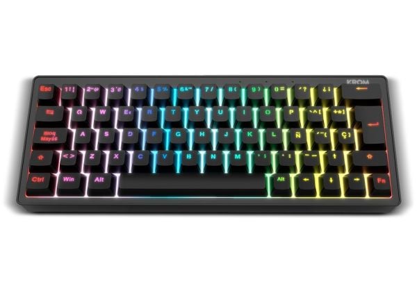 Krom Kreator, 60%, Koblet med ledninger (ikke trådløs), USB, Mekanisk nøkkelbryter, RGB LED, Sort