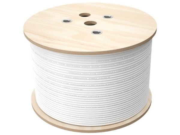 Monikaapeli Q-LANTEC MultiMedia 2x U/UTP cat.5E + 2x RG6 + 2x FO G657A1, PVC, 500m (KMP5001) Harmaa