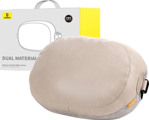 Baseus Comfort Ride, Setepute, Bil, Kunstig lær, Polyester, Velour (laptop), Beige, Grå, Monokromatisk, 300 mm