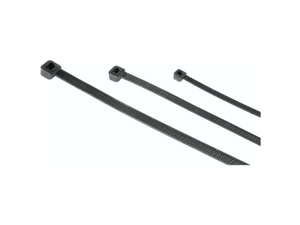 Hama 00221002 Kabelbinder Plastic Sort fleksibel (L x B) 100, 150, 200 mm, mm, mm, mm x 0.25 cm 150 stk 150 stk