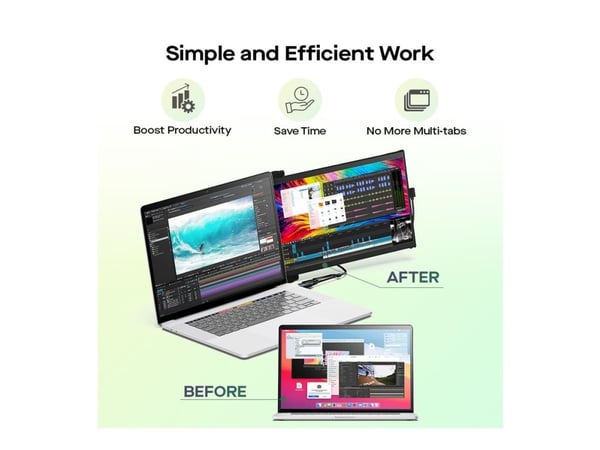Mobile Pixels DUEX Max DS - LCD-skjerm - 14.1" - portabel - 1920 x 1080 Full HD (1080p) @ 60 Hz - IPS - 300 cd/m² - 700:1 - Mini HDMI, USB-C