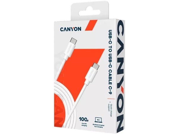 Canyon CNS-USBC9W, 1,2 m, USB C, USB C, Vit