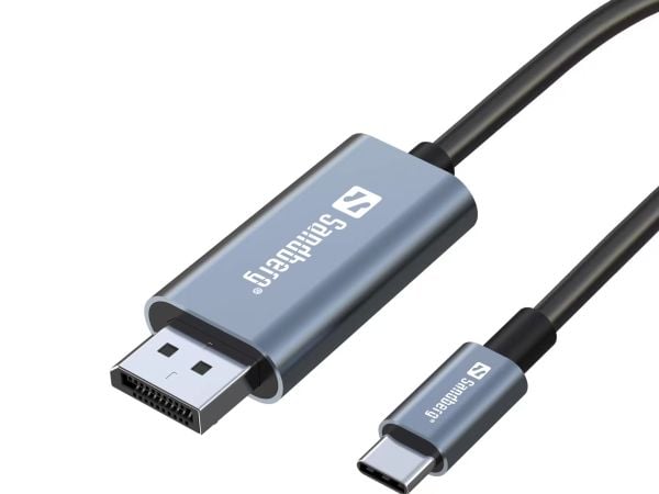 Sandberg - Adapterkabel - 24 pin USB-C (hann) til DisplayPort (hann) - 2 m - 4K-støtte