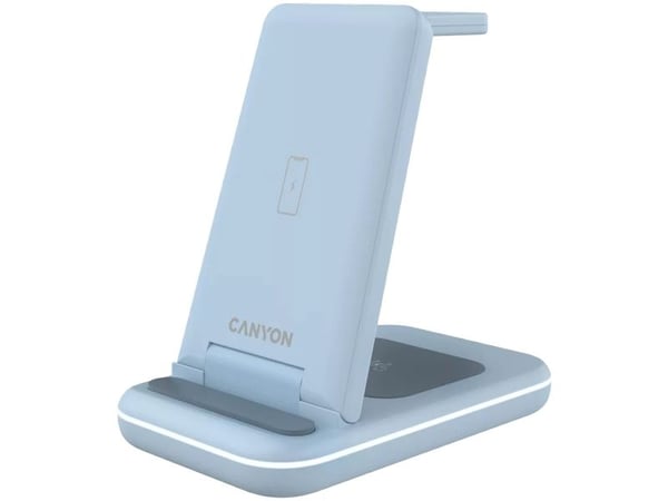Canyon WS-304 - Trådløst ladestativ - 3-i-1 - 15 watt - 1.5 A - QC - blå