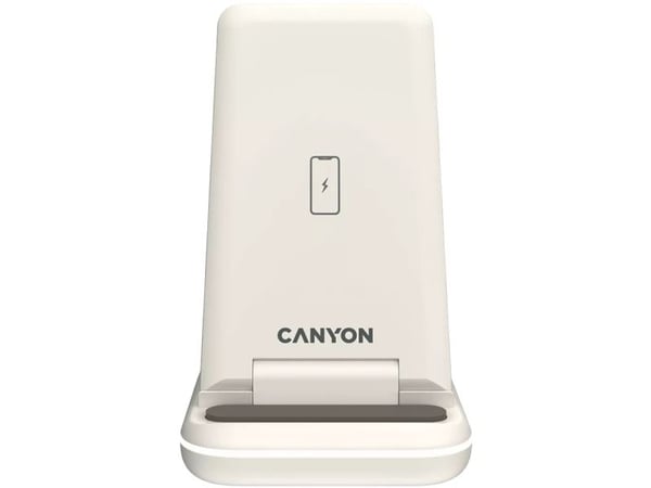 Canyon WS-304 - Trådløst ladestativ - 3-i-1 - 15 watt - 1.5 A - QC - cosmic latte