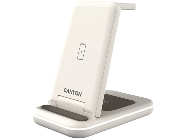Canyon WS-304 - Trådløst ladestativ - 3-i-1 - 15 watt - 1.5 A - QC - cosmic latte