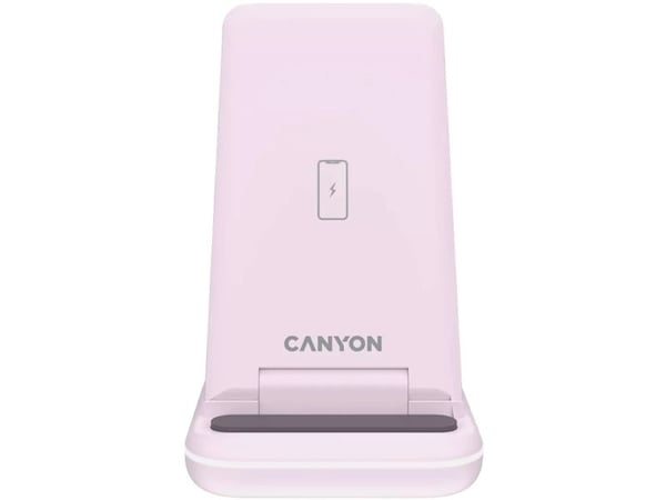 Canyon WS-304 - Trådløst ladestativ - 3-i-1 - 15 watt - 1.5 A - QC - rosa