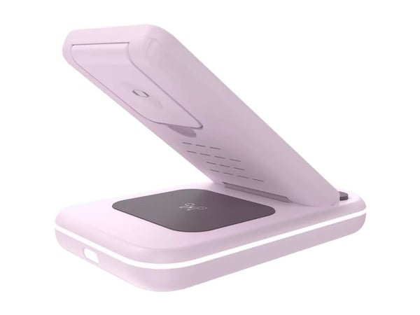 Canyon WS-304 - Trådløst ladestativ - 3-i-1 - 15 watt - 1.5 A - QC - rosa