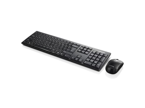 Lenovo 100 Wireless Combo - Tastatur- og mussett - trådløs - 2.4 GHz - Engelsk - svart - løsvekt