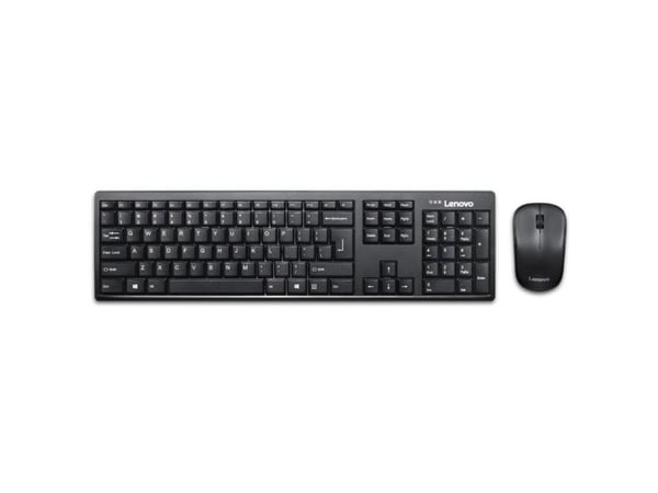Lenovo 100 Wireless Combo - Tastatur- og mussett - trådløs - 2.4 GHz - Engelsk - svart - løsvekt